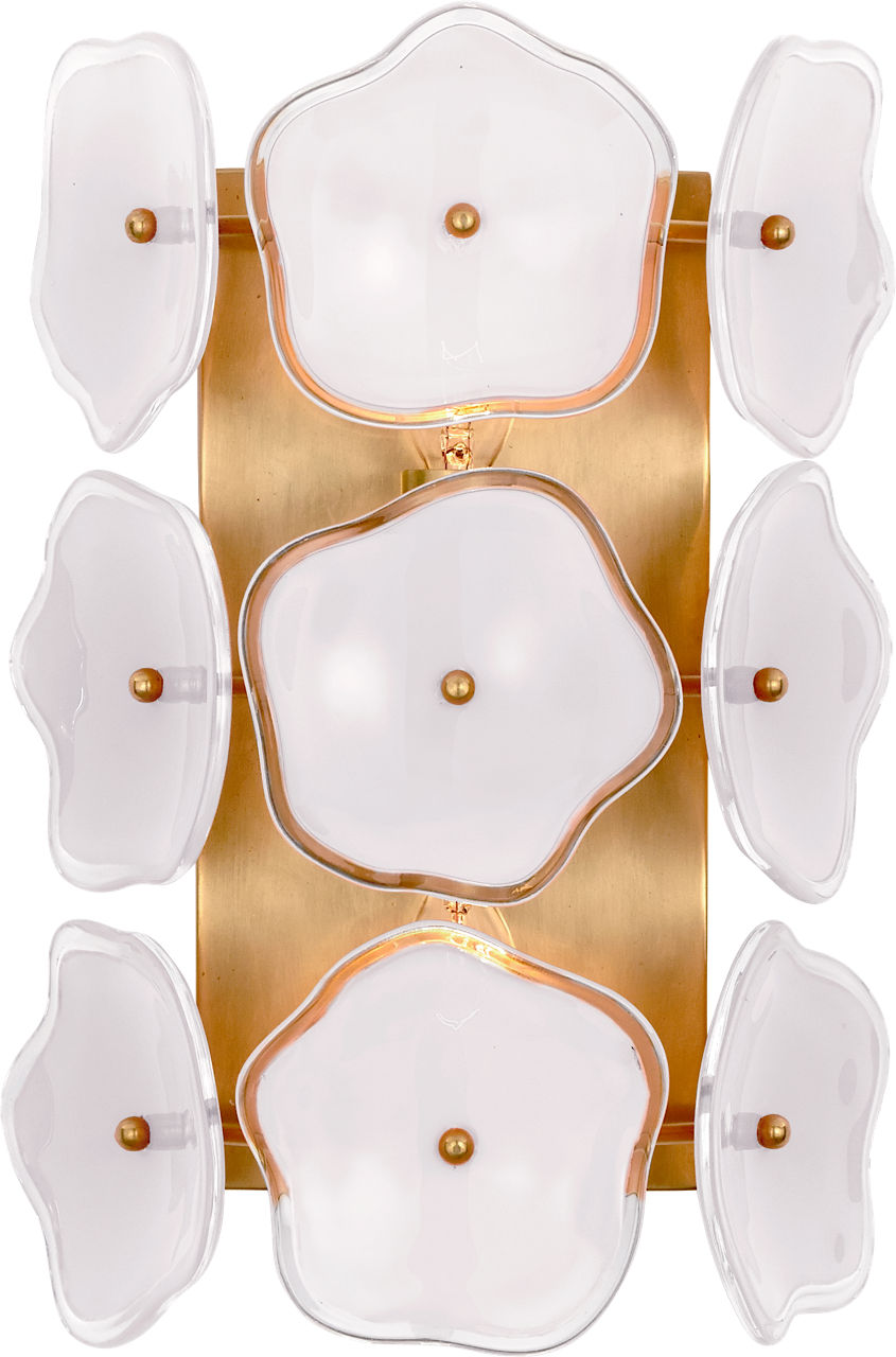 Leighton Small Sconce | Soft Brass | Cream Tinted Glass