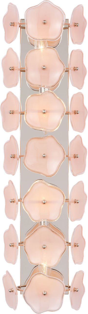 Leighton 28" Sconce | Polished Nickel | Blush Tinted Glass