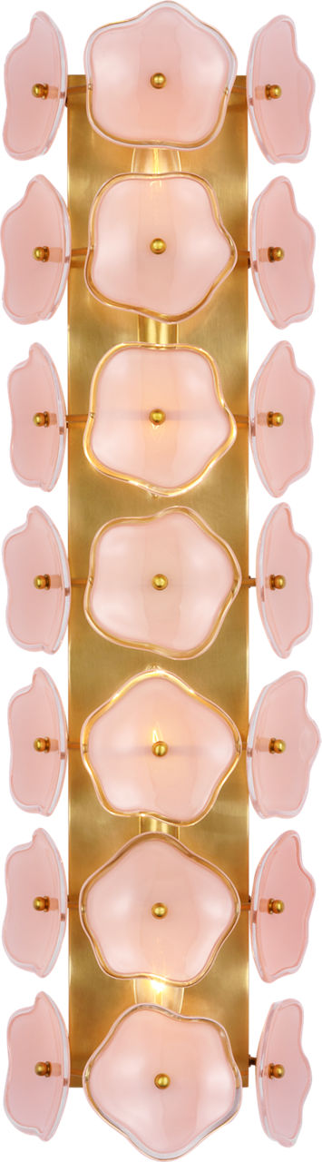 Leighton 28" Sconce | Soft Brass | Blush Tinted Glass