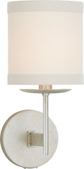 Walker Small Sconce | Burnished Silver Leaf | Cream Linen Shade