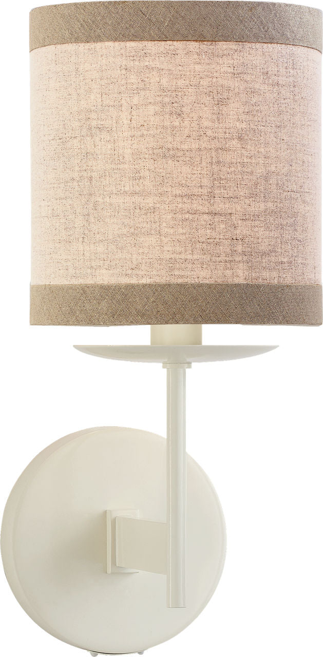 Walker Small Sconce | Light Cream | Natural Linen Shade