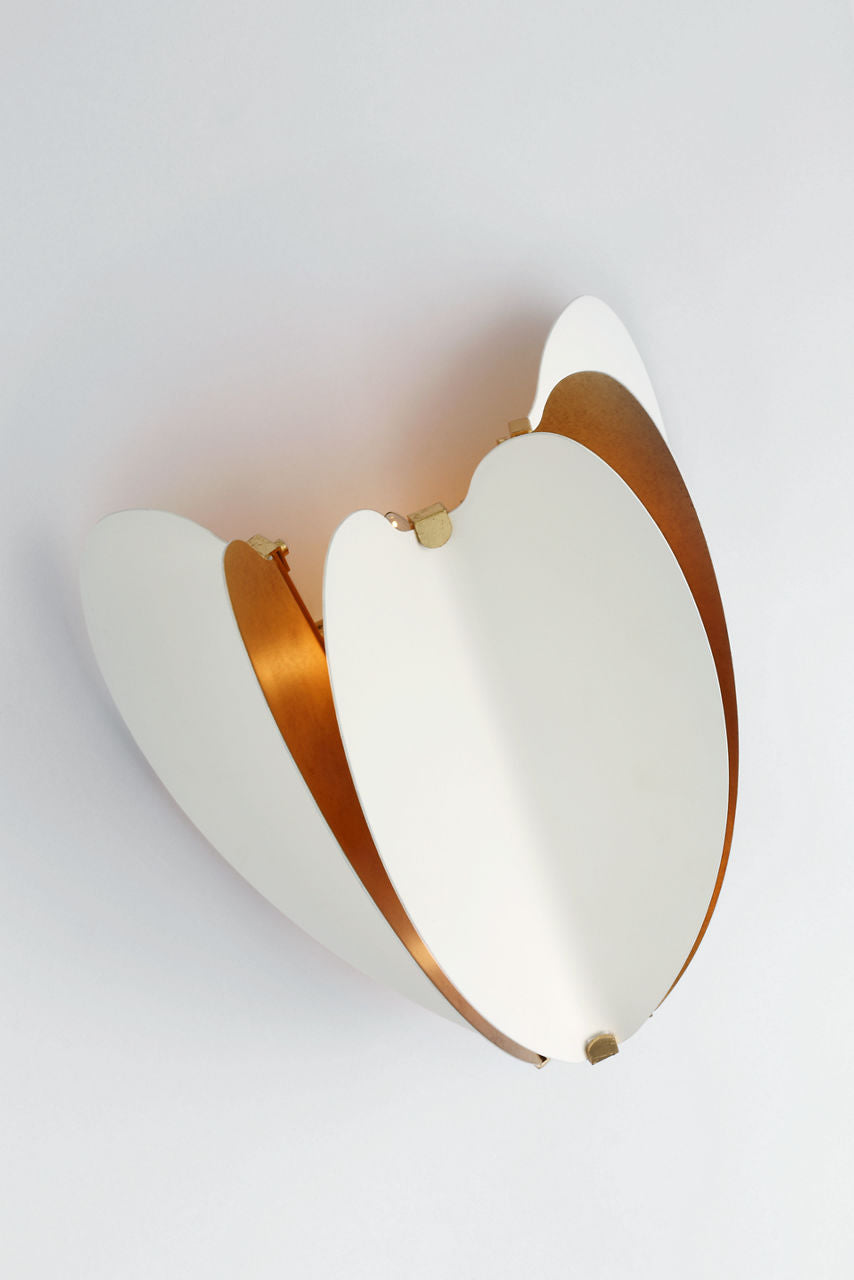 Danes Small Sconce | Matte White and Gild