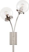 Prescott Left Sconce | Polished Nickel | Clear Glass