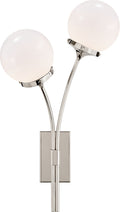 Prescott Left Sconce | Polished Nickel | White Glass