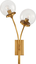 Prescott Right Sconce | Soft Brass | Clear Glass