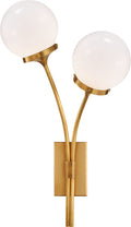 Prescott Right Sconce | Soft Brass | White Glass