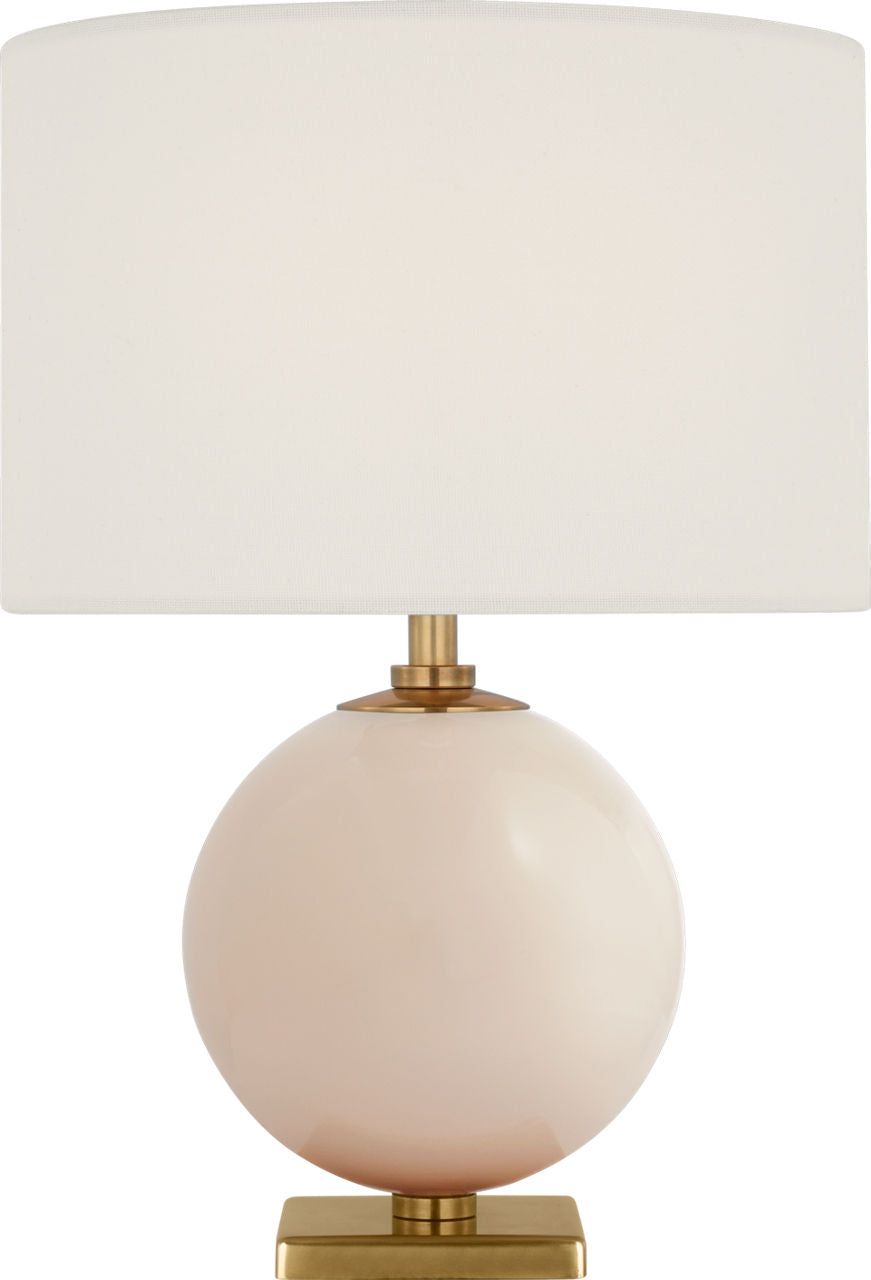 Elsie 12" Cordless Accent Lamp | Blush | Linen Shade