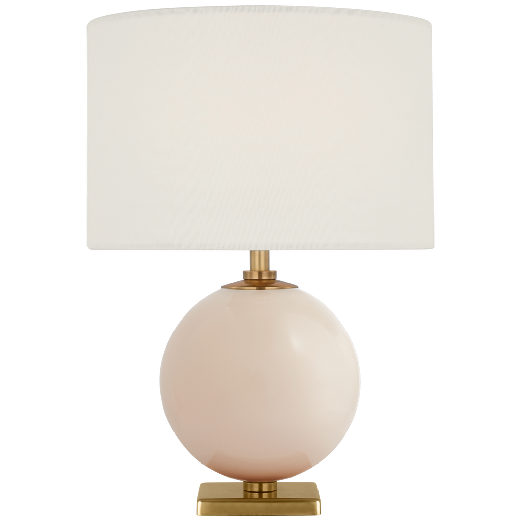 Elsie 12" Cordless Accent Lamp | Blush | Linen Shade