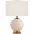 Elsie 12" Cordless Accent Lamp | Blush | Linen Shade