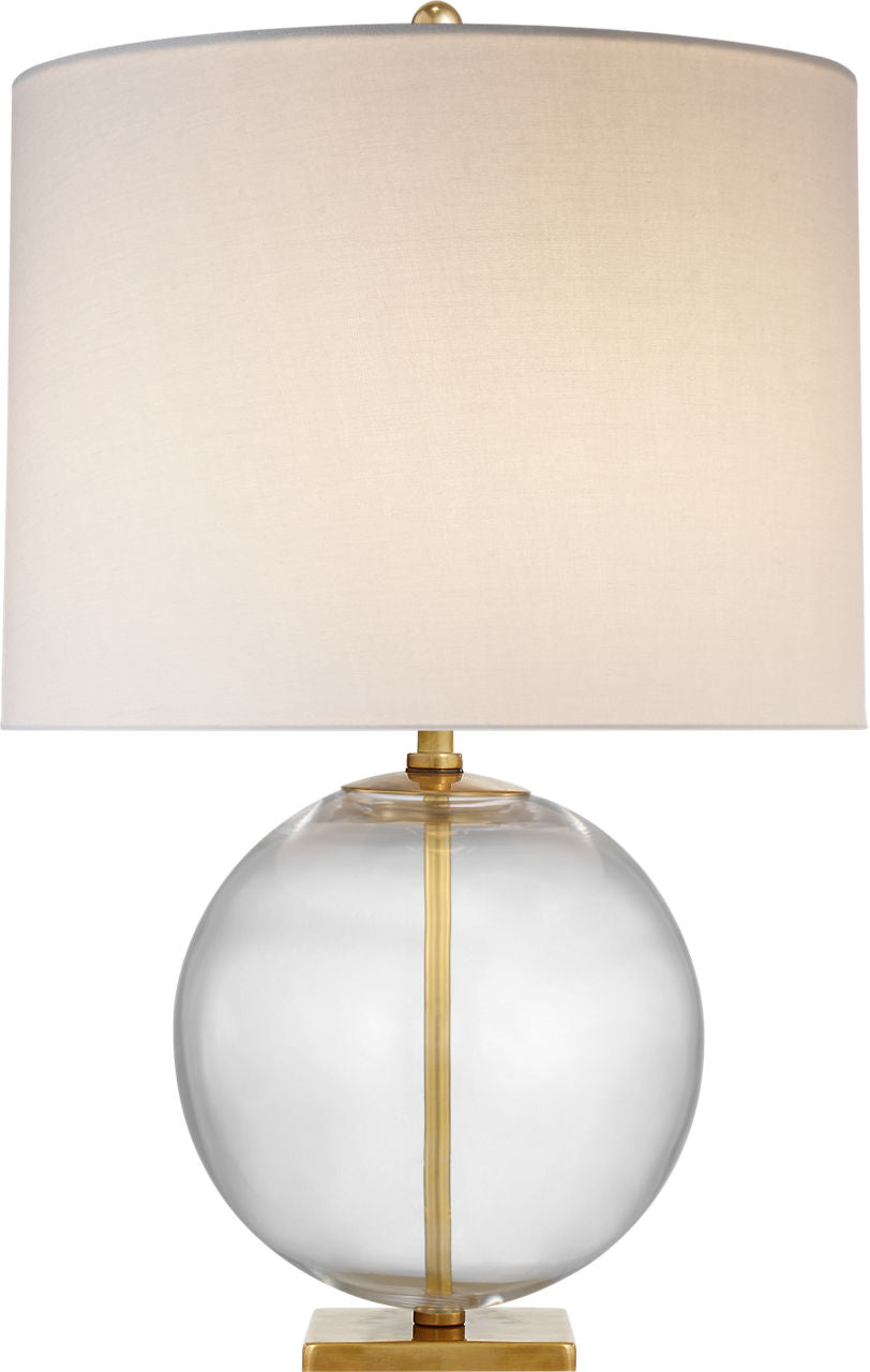 Elsie Table Lamp | Clear Glass | Linen Shade