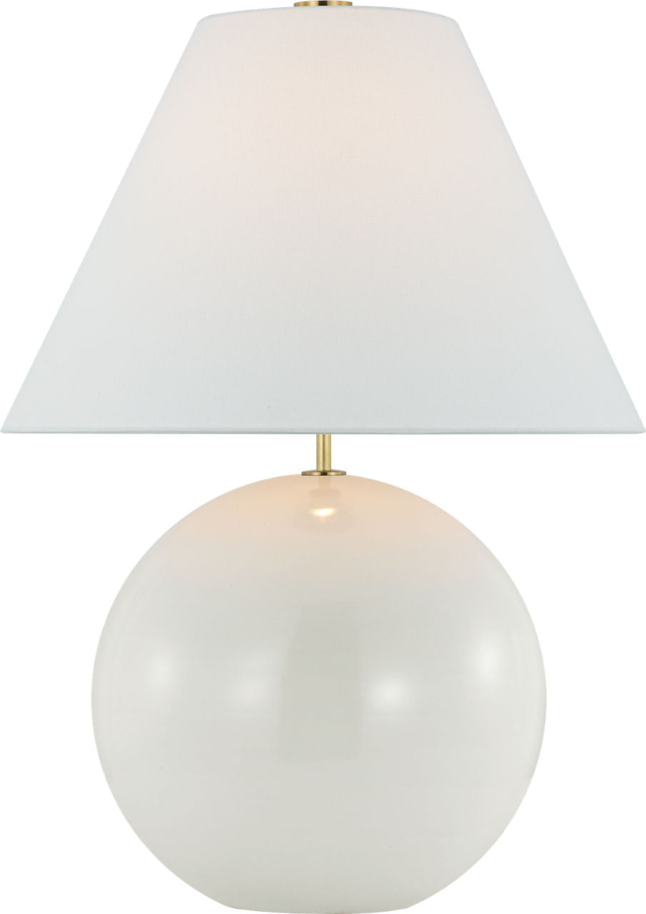 Brielle Large Table Lamp | New White | Linen Shade