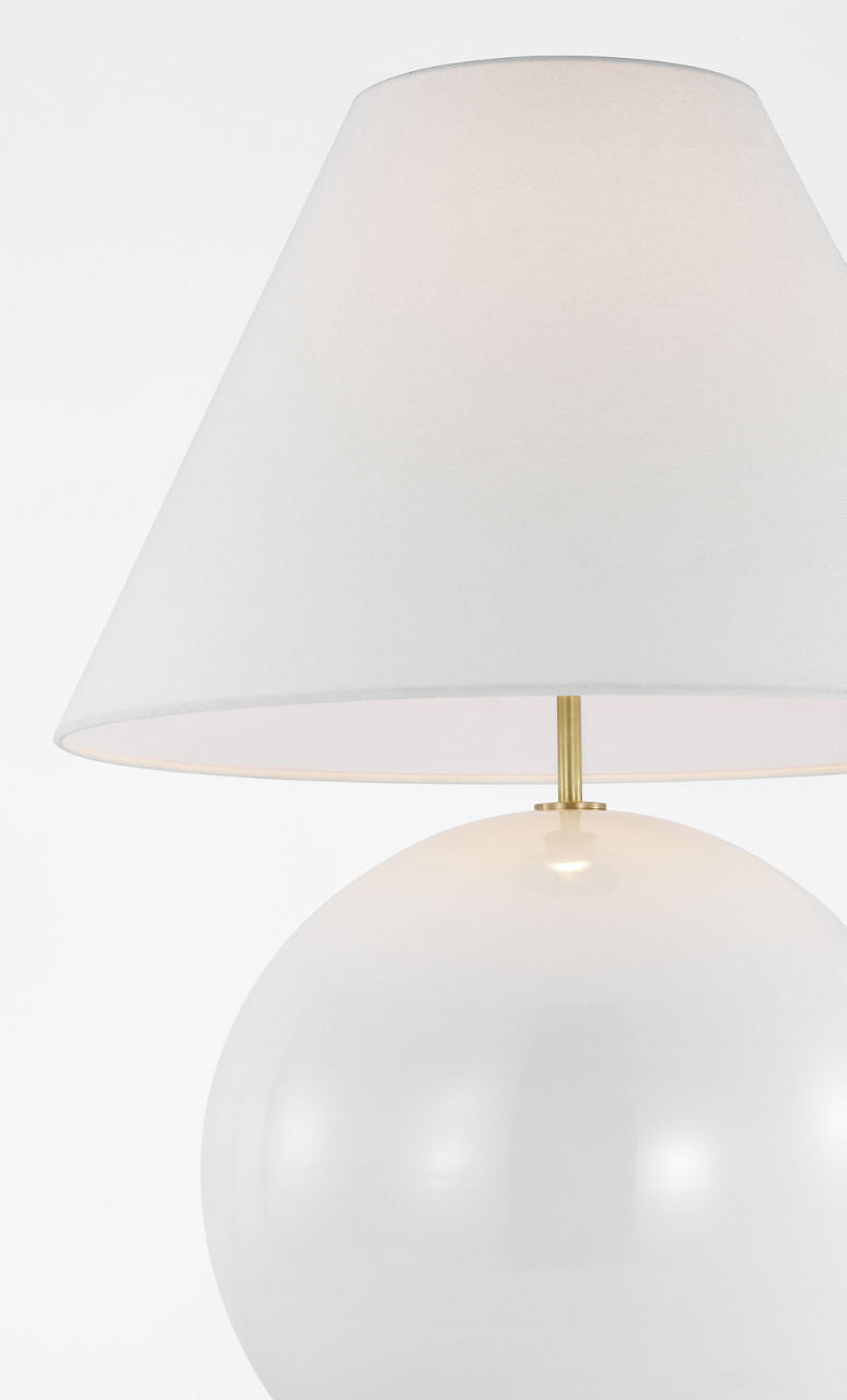 Brielle Large Table Lamp | New White | Linen Shade
