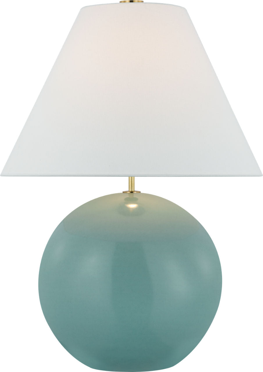 Brielle Large Table Lamp | Seafoam Blue | Linen Shade