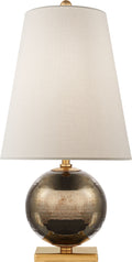 Corbin Mini Accent Lamp | Black Pearl | Cream Linen Shade