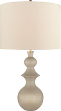 Saxon Large Table Lamp | Dove Grey | Cream Linen Shade