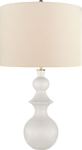 Saxon Large Table Lamp | New White | Cream Linen Shade