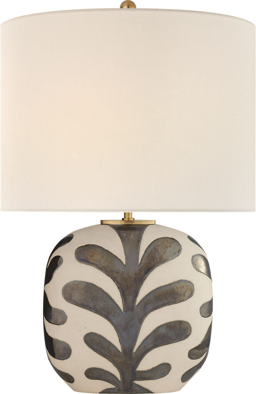 Parkwood Medium Table Lamp | Natural Bisque and Black Pearl | Linen Shade