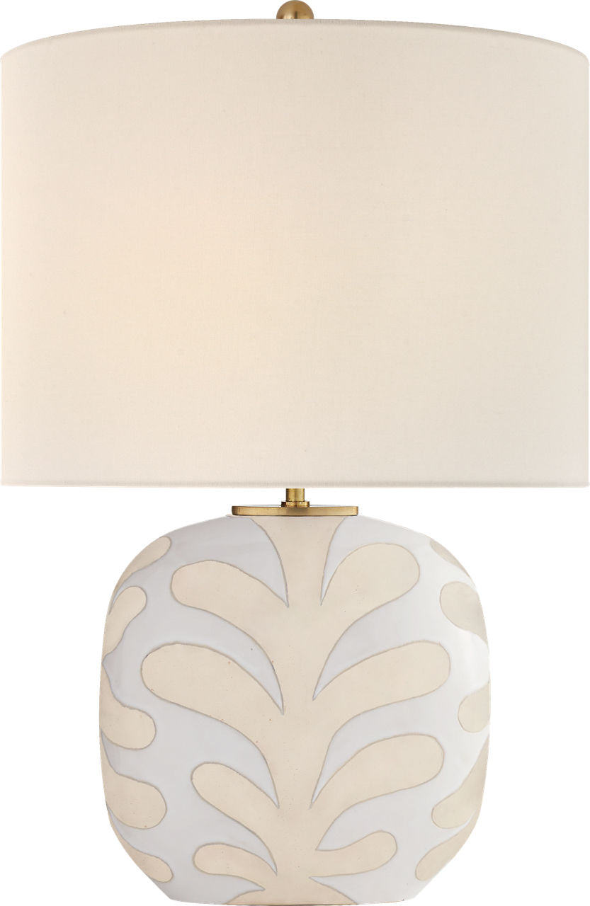 Parkwood Medium Table Lamp | Natural Bisque and New White | Linen Shade