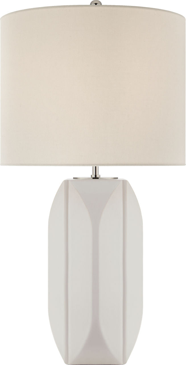 Carmilla Medium Table Lamp | Matte White | Linen Shade