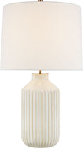 Braylen Medium Ribbed Table Lamp | Ivory | Linen Shade