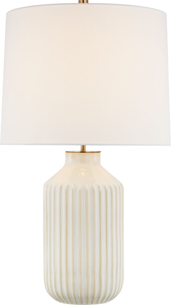 Braylen Medium Ribbed Table Lamp | Ivory | Linen Shade