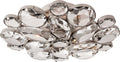 Lloyd Medium Round Flush Mount | Polished Nickel | Clear Glass