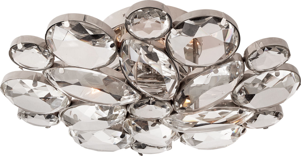 Lloyd Medium Round Flush Mount | Polished Nickel | Clear Glass