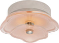 Leighton 6" Layered Flush Mount | Polished Nickel | Blush Tinted Glass