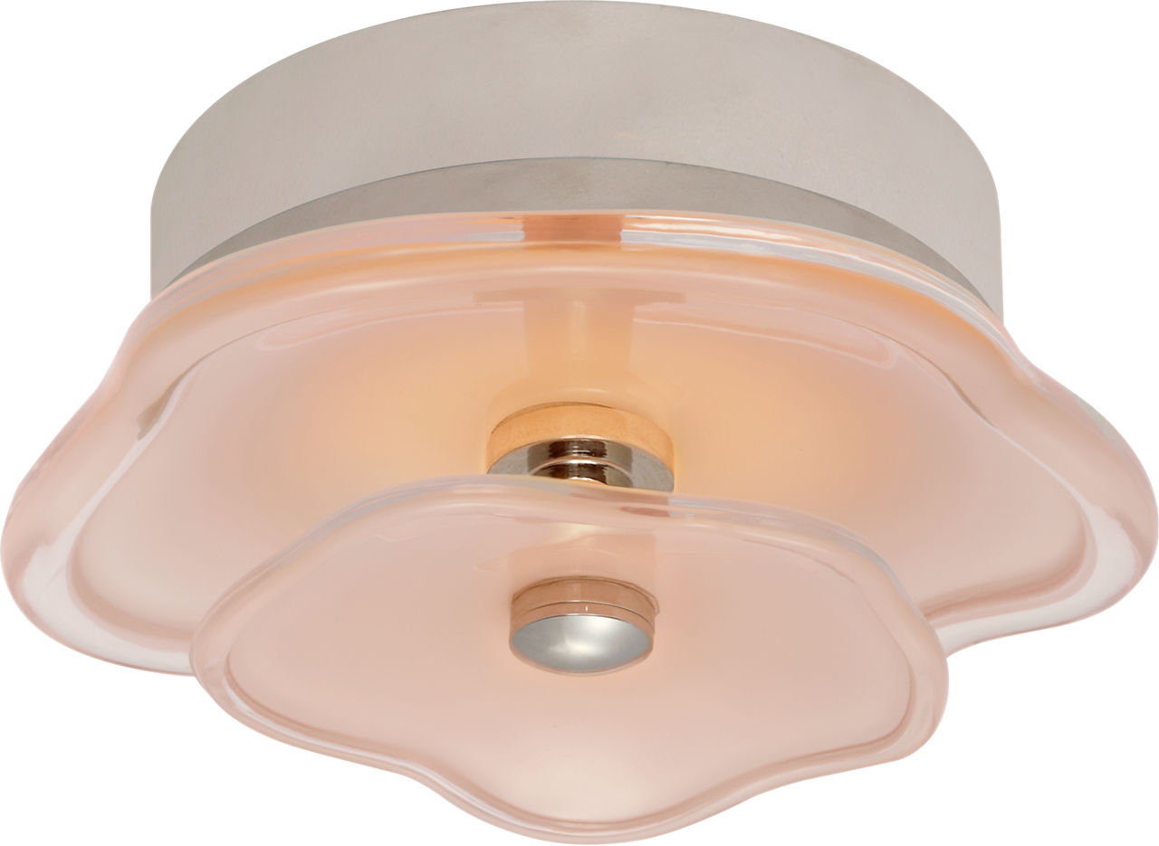 Leighton 6" Layered Flush Mount | Polished Nickel | Blush Tinted Glass
