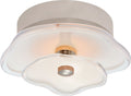 Leighton 6" Layered Flush Mount | Polished Nickel | Cream Tinted Glass