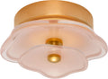 Leighton 6" Layered Flush Mount | Soft Brass | Blush Tinted Glass