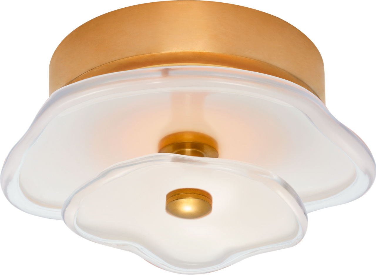 Leighton 6" Layered Flush Mount | Soft Brass | Cream Tinted Glass