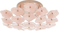 Leighton Medium Flush Mount | Polished Nickel | Blush Tinted Glass