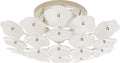 Leighton Medium Flush Mount | Polished Nickel | Cream Tinted Glass