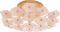 Leighton Medium Flush Mount | Soft Brass | Blush Tinted Glass