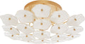 Leighton Medium Flush Mount | Soft Brass | Cream Tinted Glass