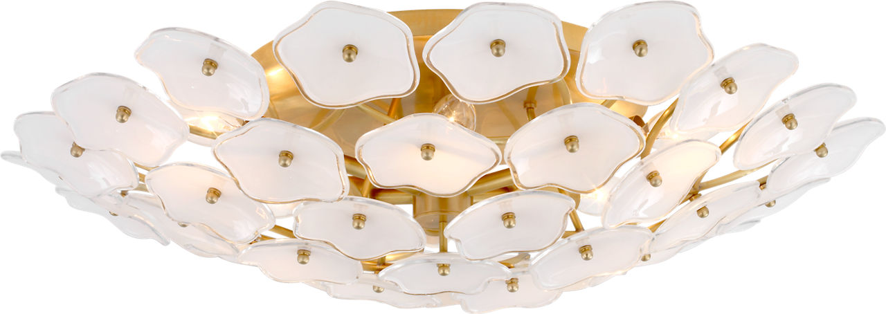 Leighton Large Flush Mount | Soft Brass | Cream Tinted Glass