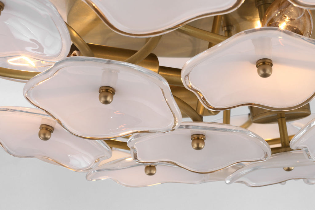 Leighton Large Flush Mount | Soft Brass | Cream Tinted Glass