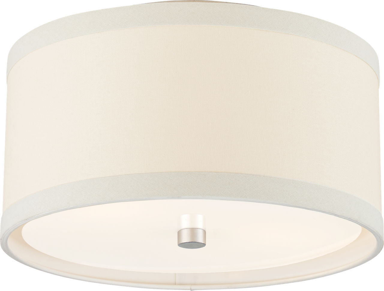 Walker Small Flush Mount | Burnished Silver Leaf | Cream Linen Shade