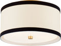 Walker Small Flush Mount | Gild | Cream Linen | Black Linen Trim
