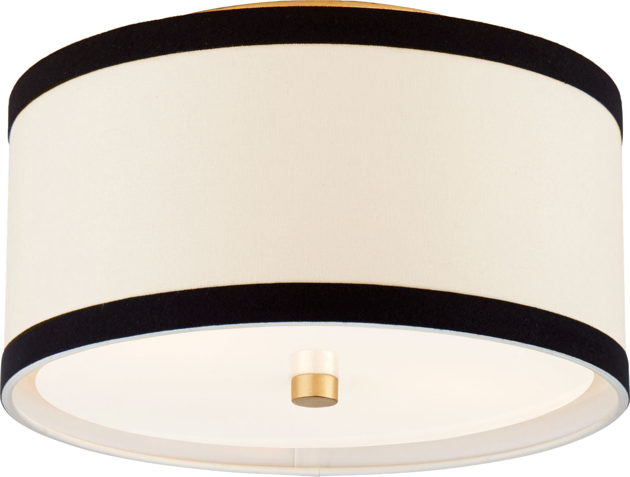 Walker Small Flush Mount | Gild | Cream Linen | Black Linen Trim