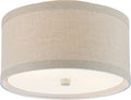 Walker Small Flush Mount | Light Cream | Natural Linen Shade