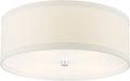 Walker Medium Flush Mount | Burnished Silver Leaf | Cream Linen Shade