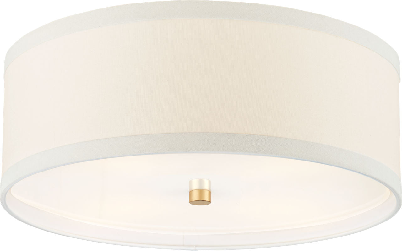 Walker Medium Flush Mount | Gild | Cream Linen