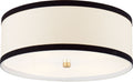 Walker Medium Flush Mount | Gild | Cream Linen | Black Linen Trim
