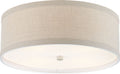Walker Medium Flush Mount | Light Cream | Natural Linen Shade