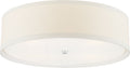 Walker Large Flush Mount | Burnished Silver Leaf | Cream Linen Shade