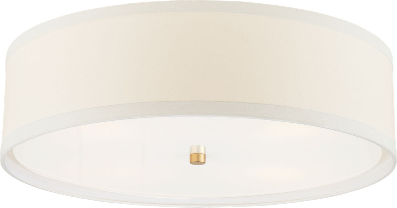 Walker Large Flush Mount | Gild | Cream Linen Shade