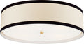 Walker Large Flush Mount | Gild | Cream Linen Shade | Black Linen Trim