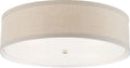 Walker Large Flush Mount | Light Cream | Natural Linen Shade